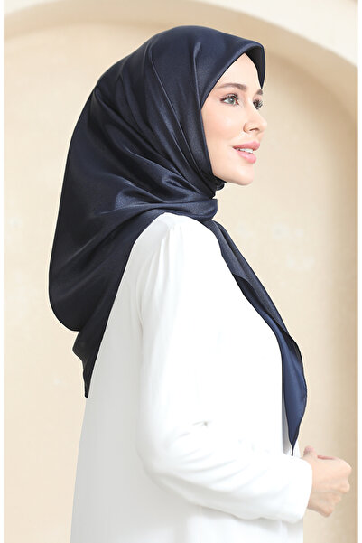 sefamerve Απλό κρυστάλλινο κασκόλ 70252-07 Ναυτικό μπλε