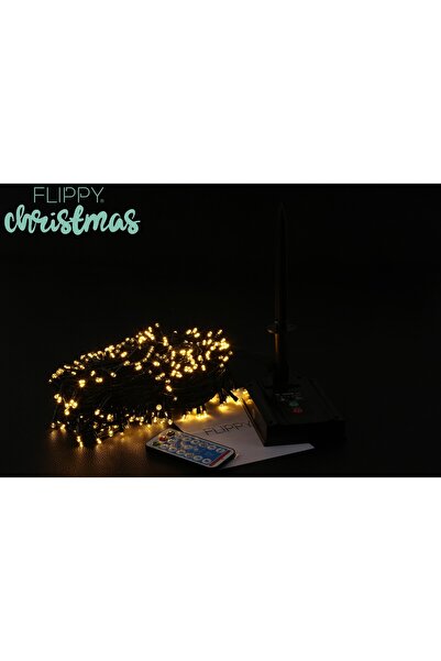 Flippy Christmas LED light string, 300 LEDs, 32 m, 8 modes, indoor/outdoor, solar-powered, warm white