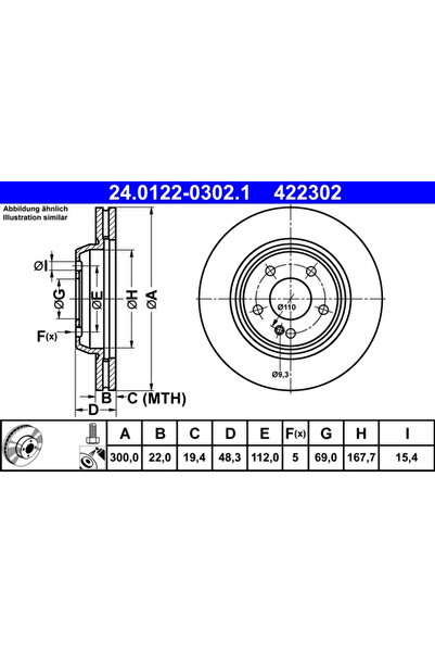 Ate Disc Frana Mercedes-Benz C-Class/E-Class
