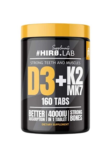 HIRO.LAB Vitamin D3 4000IU + K2 MK7 160 Tablets