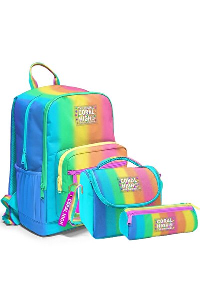 Coral High Set de 3 genți de școală cu modele colorate pentru copii