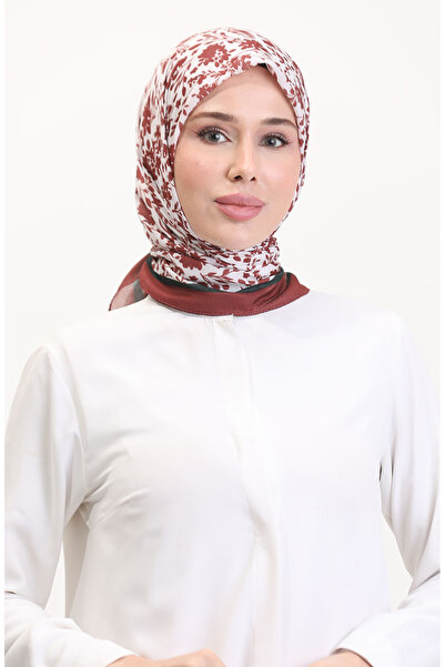 sefamerve Мек шал с мотиви 70261-13 Горчив кафе Смарагдово зелено