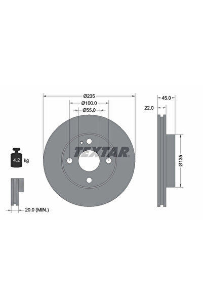 TEXTAR Disc Frana Ford Asia și Oceania Laser / Laser Lidea Ford Australia Laser