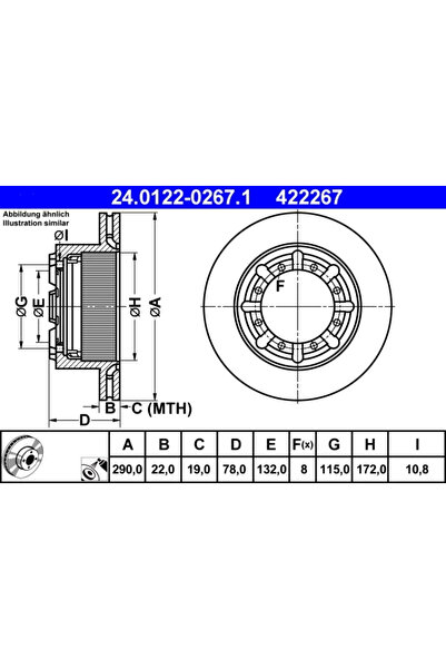 Ate Disc Frana Renault Mascott Caroserie/Mascott Platou /
