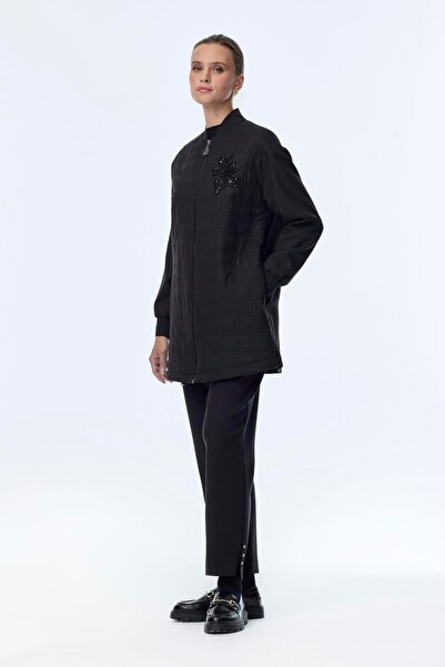 Zühre Kapitone Desenli Fermuarlı Ceket 0150