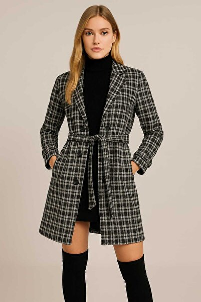 ChiBas Mevsimlik Örme Ekose Kaban