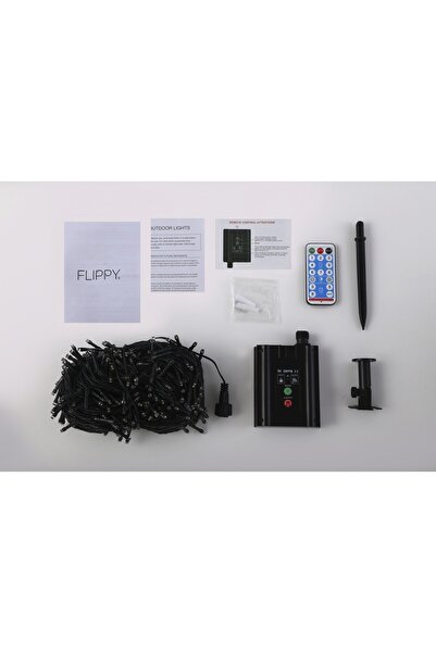 Flippy Christmas LED light string, 300 LEDs, 32 m, 8 modes, indoor/outdoor, solar-powered, warm white