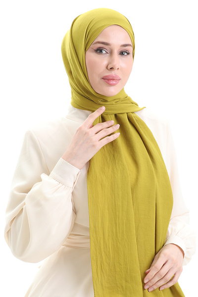 sefamerve شال قطني ناعم 70283-33 أخضر زيتي