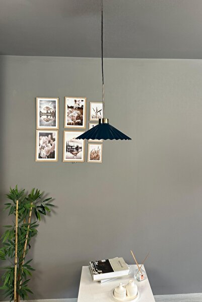 Bamyum Avilla Deniz Yeşili Metal Tekli Avize İnce Eskitme Başlık Rustik Mutfak Modern Sarkıt Aydınlatma