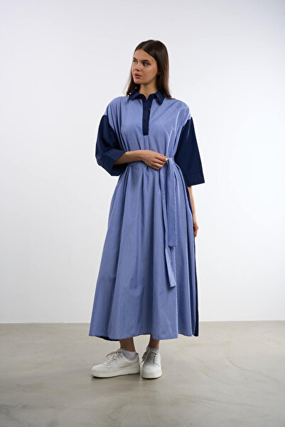 HANIQA Rochie cu guler polo cu dungi |   25262 |   44-50