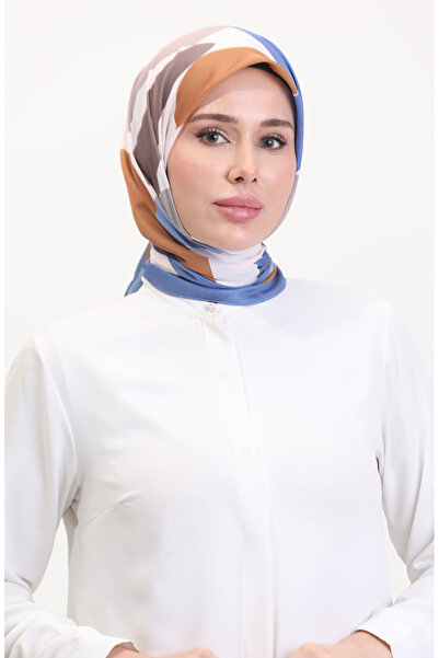 sefamerve Eșarfă moale cu model 70246-01 Denim Blue Mink