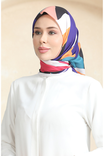 sefamerve Μαλακό κασκόλ με σχέδιο 70253-06 Saks Pink