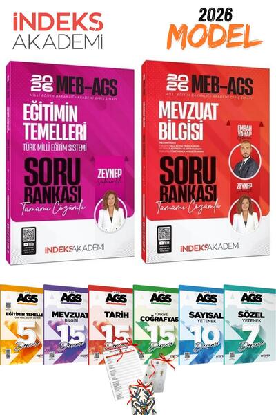 İndeks Akademi 2026 MEB AGS Eğitimin Temelleri ve Mevzuat Soru Bankası Seti +...