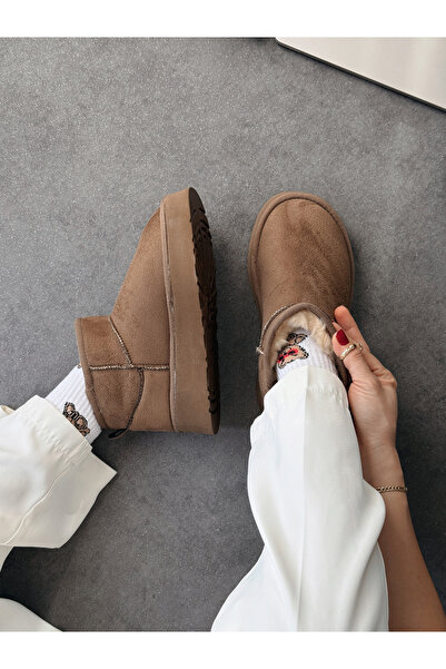 Zenom Mini İçi Tüylü Kalın Taban Kadın Bot