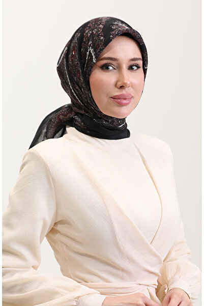 sefamerve Ethnic κεχριμπαρένιο κασκόλ 70279-07 Μαύρο μπορντό