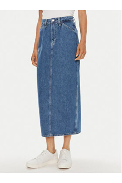 Calvin Klein Jeans Fustă din denim pentru femei J20J223680 Albastră