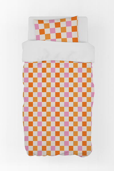 BelezaHome Orange Cats Themed Single Baby Kids Duvet Cover Set