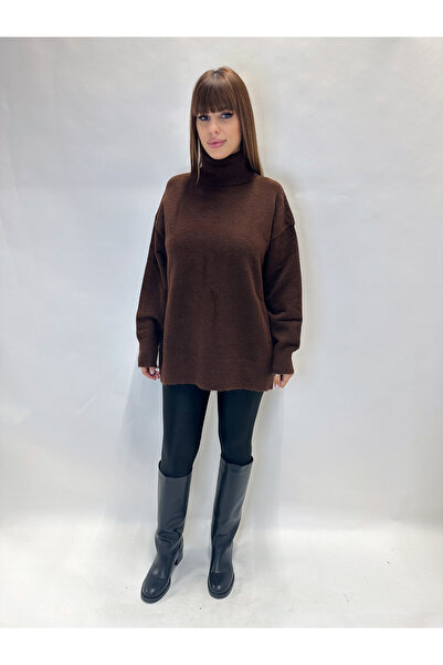 IFASTFASHION Pulover damă oversize cu guler înalt – tricot moale, ideal pentr...
