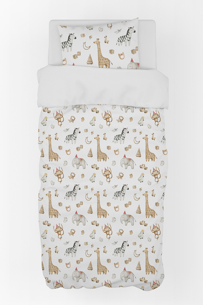 BelezaHome Giraffe Zebra Themed Single Baby Kids Bedding Set