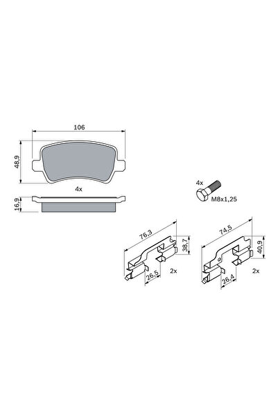 Bosch Set Placute Frana Frana Disc Ford Galaxy 2/S-Max Land Rover Range Rover...