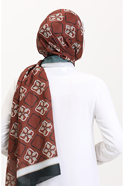 sefamerve Patterned Soft Shawl 70269-04 Brown Beige