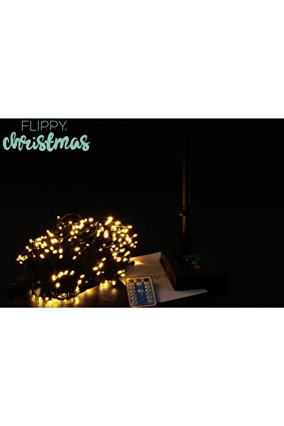 Flippy Christmas LED light string, 300 LEDs, 32 m, 8 modes, indoor/outdoor, solar-powered, warm white