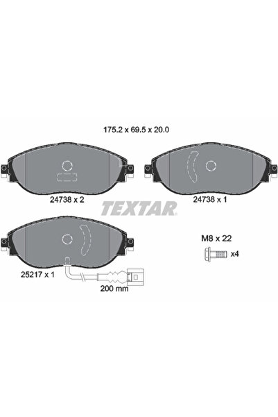 TEXTAR Set Placute Frana,Frana Disc 2473801 Seat Alhambra/Alhambra Van Skoda ...