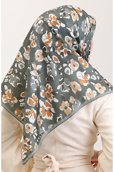 sefamerve Κρυστάλλινο Κασκόλ με σχέδιο 70288-04 Χακί