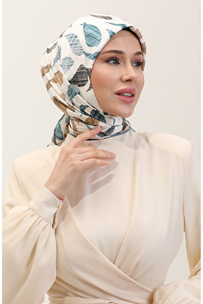 sefamerve Eșarfă cu model 70289-07 Albastru petrol