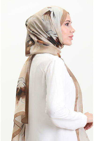 sefamerve Κεχριμπαρένιο σάλι 70250-06 Γαλακτώδης καφές Μουστάρδα