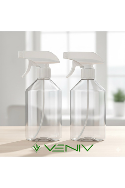 VENİV HOME 2 Adet Boş Şişe + Sprey Fısfıs Set- Kimyasala Dayanaklı 500 ml
