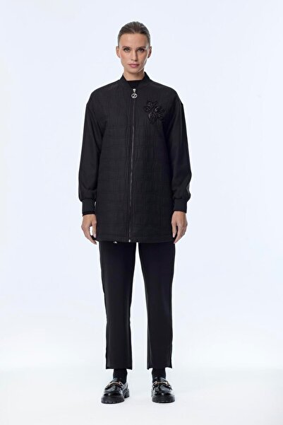 Zühre Kapitone Desenli Fermuarlı Ceket 0150