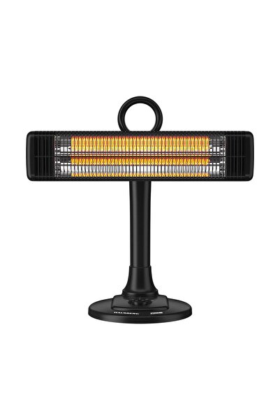 Hausberg Radiator electric HB-8565NG, 1000W, 2 trepte incalzire, tub carbon, protectie IP24, termostat, metal