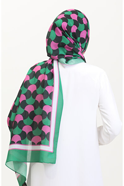 sefamerve Μαλακό σάλι με σχέδιο 70266-20 Ροζ Μαύρο