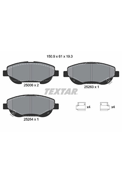 TEXTAR Комплект спирачни накладки за дискови спирачки Toyota Avensis/Verso