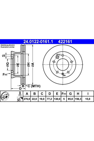 Ate Disc Frana Mercedes-Benz Sprinter 2-T Bus/Sprinter 2-T Caroserie/Sprinter...