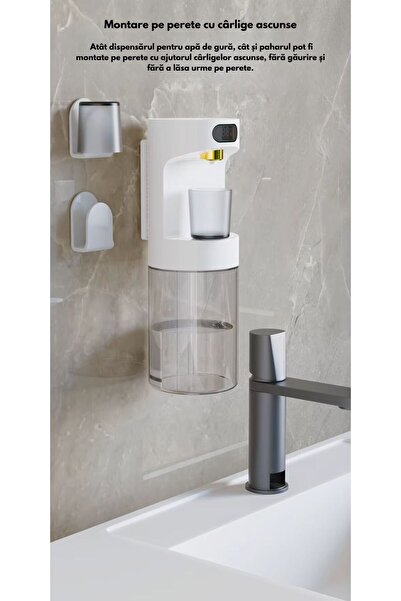 OEM Automatic Mouthwash Dispenser with Smart Sensor, Wall Mounted, USB Rechargeable, 2000mAh