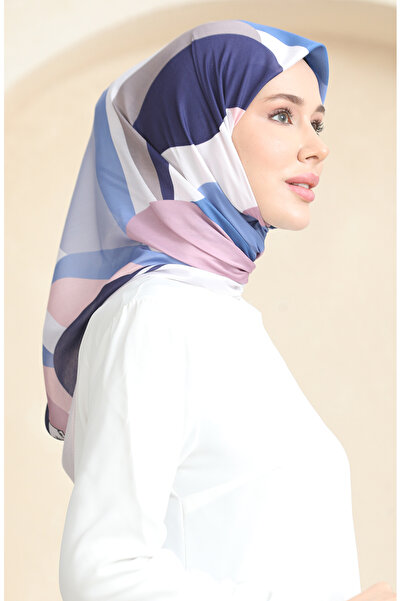 sefamerve Μαλακό κασκόλ με σχέδιο 70253-05 Ναυτικό γκρι