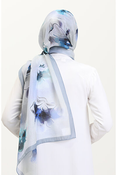 sefamerve Κεχριμπαρένιο Σάλι 70250-09 Ασημί Γκρι Μπλε