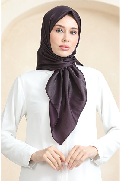 sefamerve Απλό κρυστάλλινο κασκόλ 70252-03 Σκούρο δαμάσκηνο