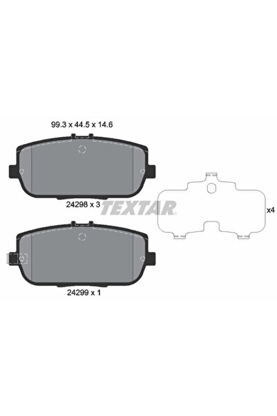 TEXTAR Set Placute Frana Frana Disc Abarth 124 Spider Fiat 124 Spider