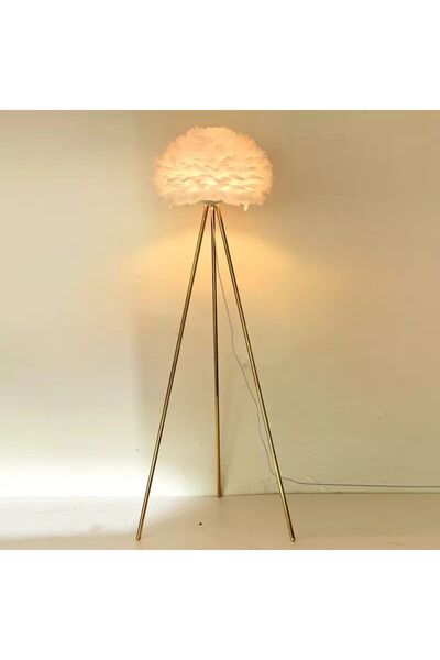 Generic Luxe Plume" Feather Floor Lamp with gold metal 160 cm