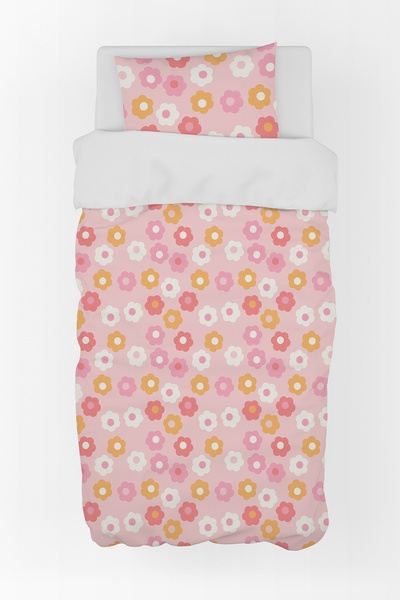 BelezaHome Pink Flowers Themed Single Baby Kids Bedding Set