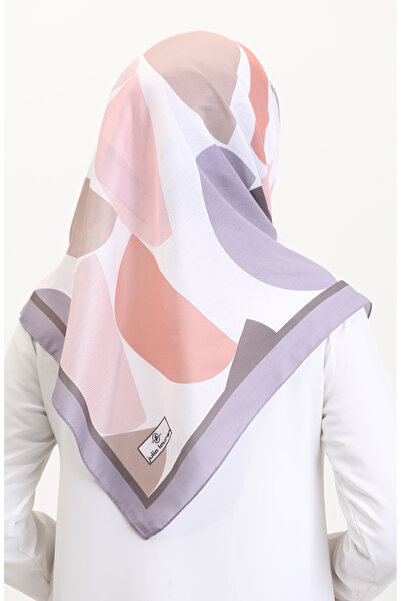 sefamerve Μαλακό κασκόλ με σχέδιο 70246-05 Σκούρο Λιλά Ροζ