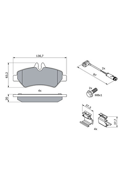 Bosch Set Placute Frana Frana Disc Mercedes-Benz Sprinter 3,5-T Bus/Sprinter ...