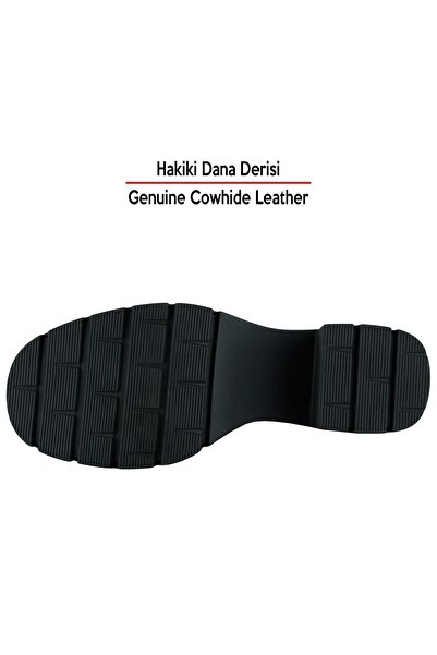 Erkan Saçmacı Черни обувки от естествена телешка кожа с еластична панделка за коса и дебел ток, подходящи за ежедневно носене