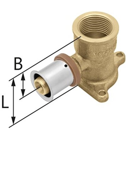 Other Cot de perete din alamă cu urechi GW ultraPRESS 20 Rp34 L 54 mm