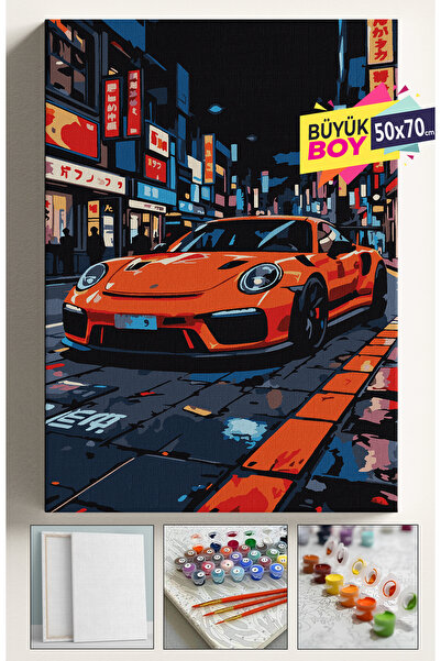 Corvo Sayılarla Boyama Seti Numaralı Tuval Fırça Boya Dahil Kasnaklı Set 50x7...