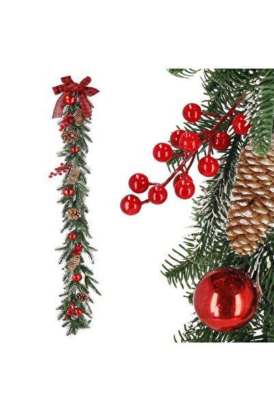 OEM Ghirlanda artificiala decorativa de Craciun, aspect inzapezit, 150 cm, ac...