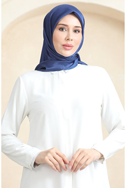 sefamerve Απλό κρυστάλλινο κασκόλ 70252-08 Ανοιχτό μπλε ναυτικό